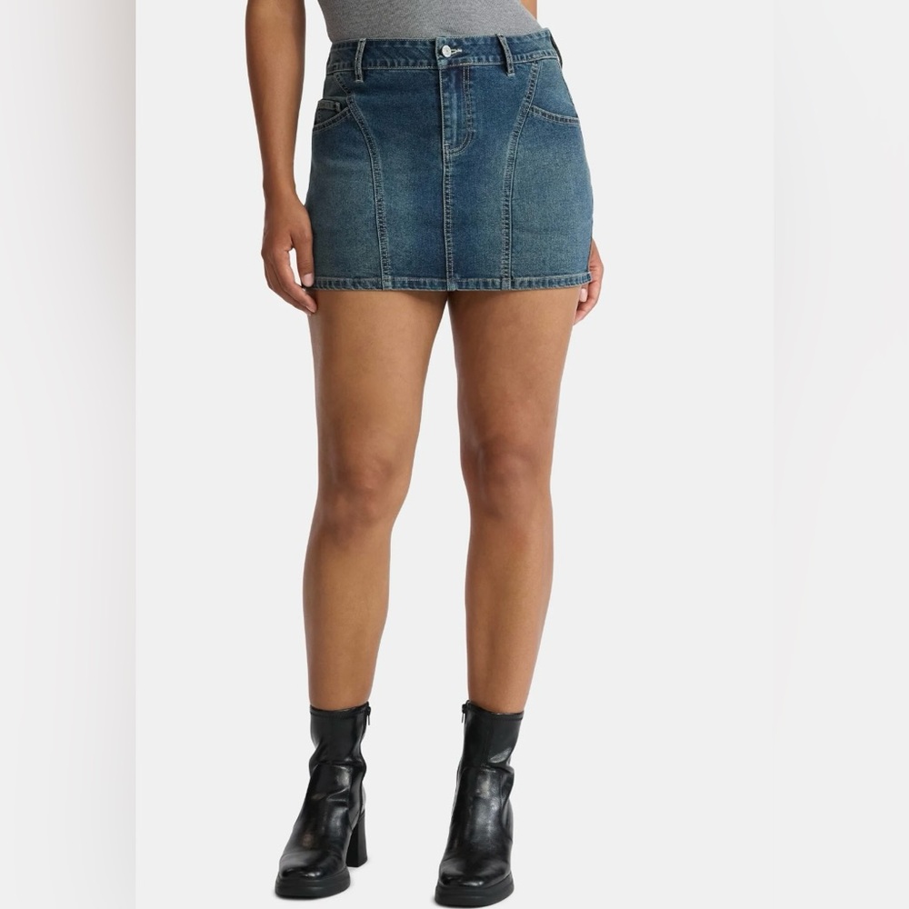 (179)Denim Mini Skirt